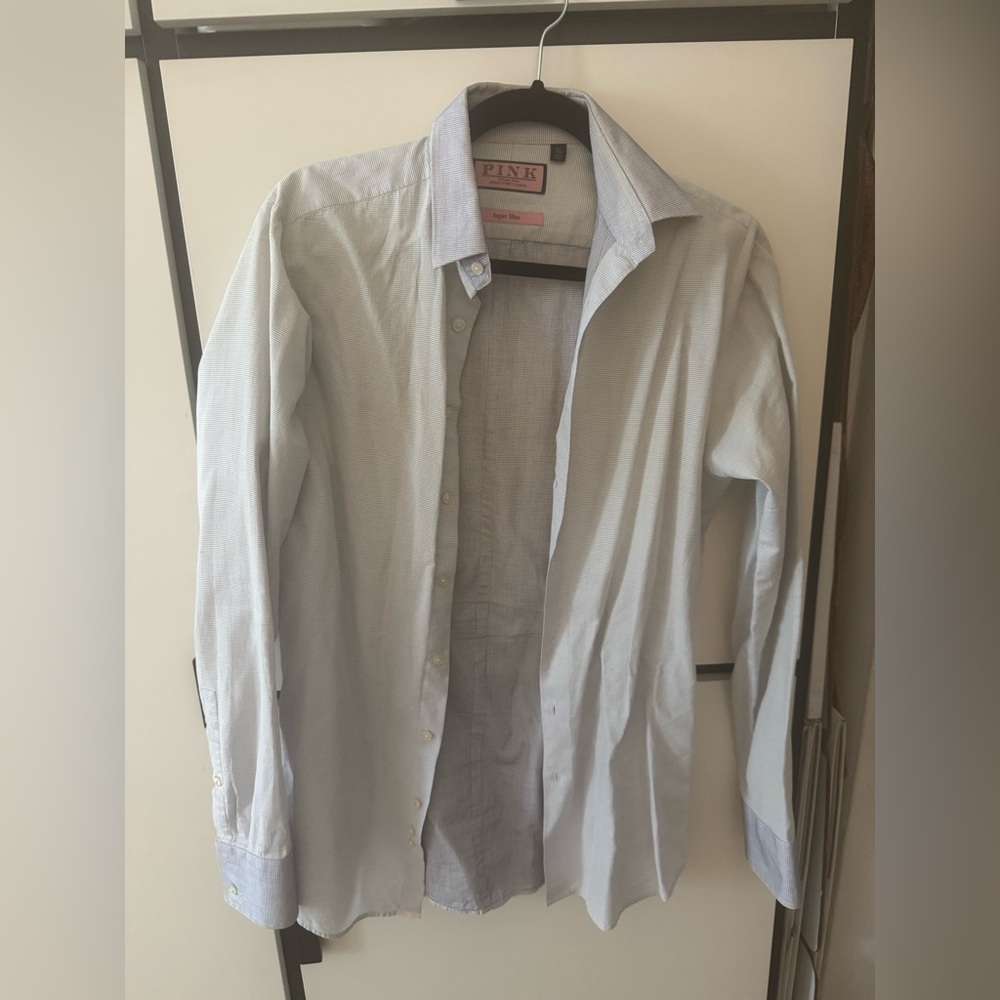 Thomas Pink - Men’s white and blue checked dress shirt
